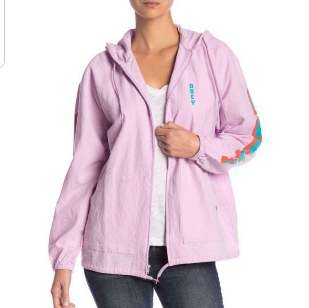 OBEY Worldwide Pink Lightweight Hoodie Jacket